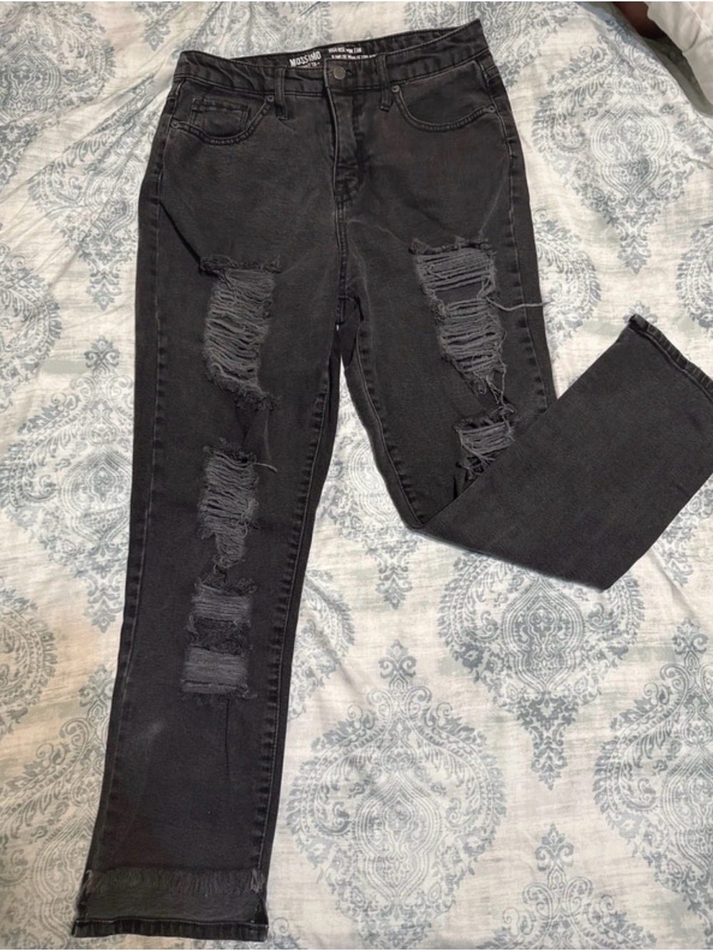 Mossimo Supply Co. Black Ripped Mom Jeans